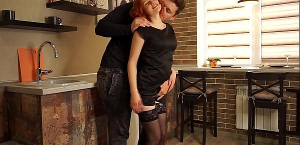  Cheating on my Boyfriend in a Rented Apartment and Letting my Lover Fuck in the Ass in the KITCHEN